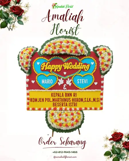 Papan Bunga Pernikahan Mengok